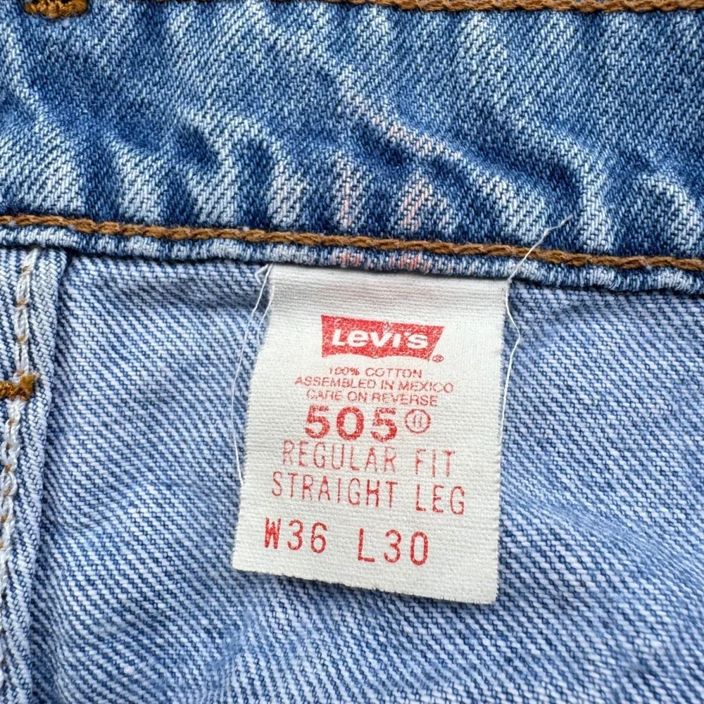 Vintage 90s Levis 505 Orange Tab Baggy Straight Leg Jeans Blue W36 L30 (g3b)